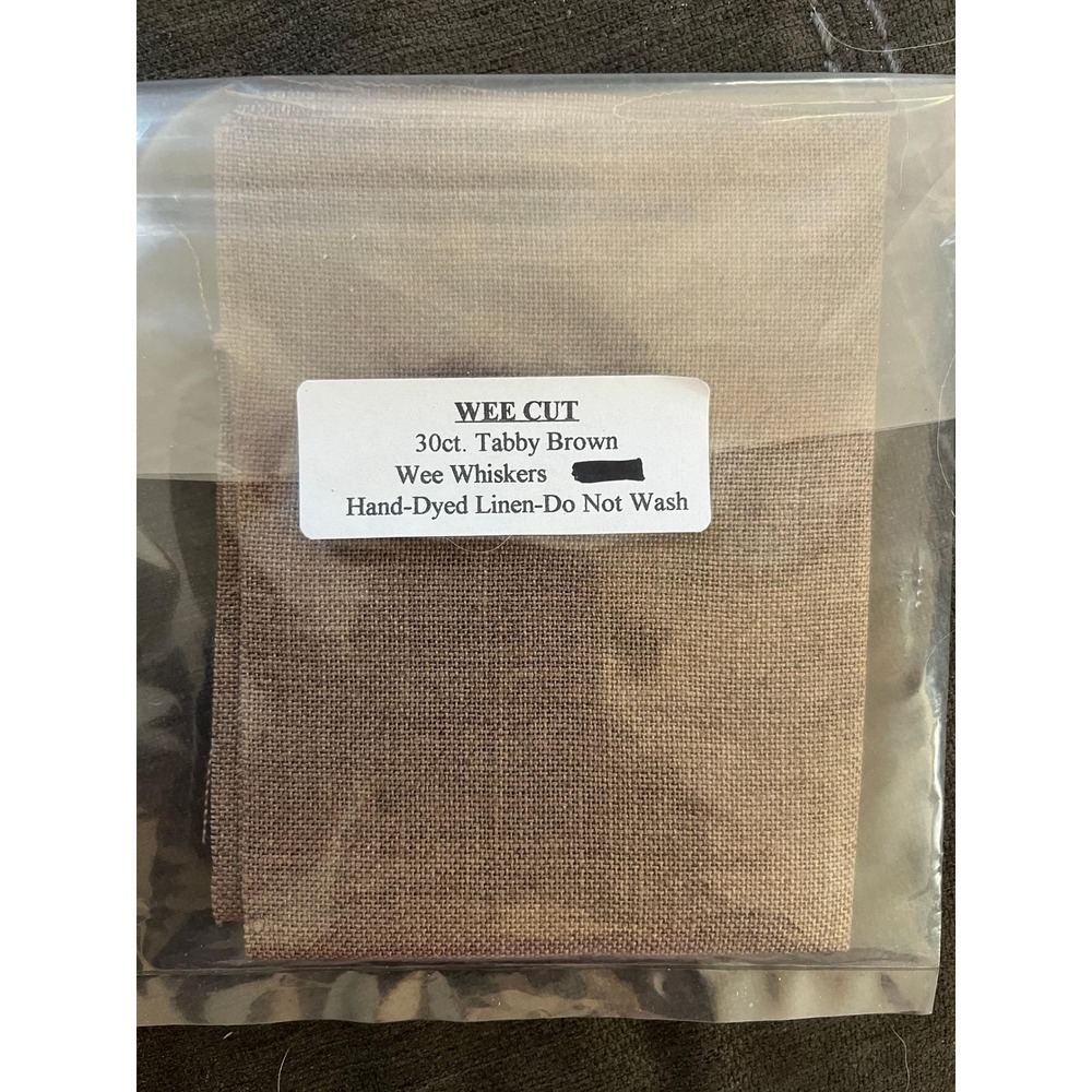 Hand Dyed Linen Tabby Brown 30 Count Cross Stitch Fabric Cloth
